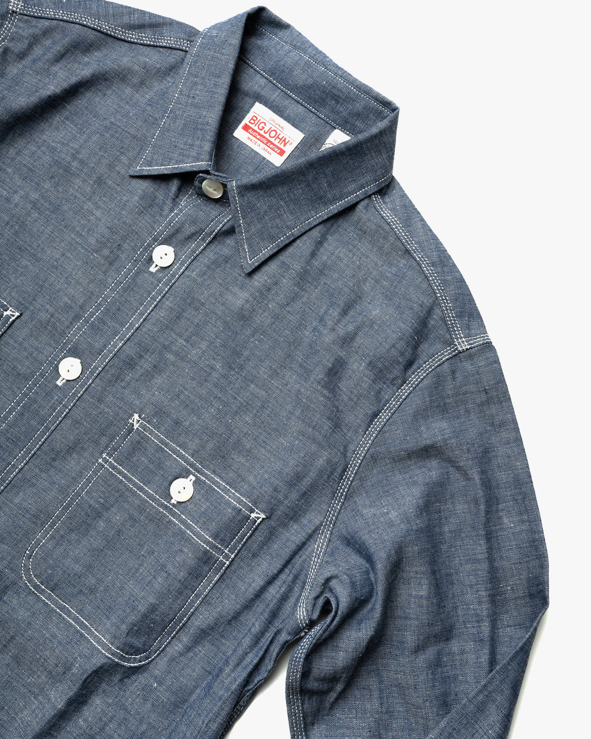 Big John MS003R Chambray Shirt - Indigo | Big John Shirts | JEANSTORE