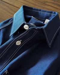 Big John MS003R Chambray Shirt - Dark Indigo | Big John Shirts | JEANSTORE