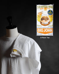 Big John Loopwheeled Tees 2-Pack - White | Big John T Shirts | JEANSTORE