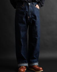 Big John Green Label M1012RC Wild Duck Wide Straight Selvedge Jeans - Indigo Onewash