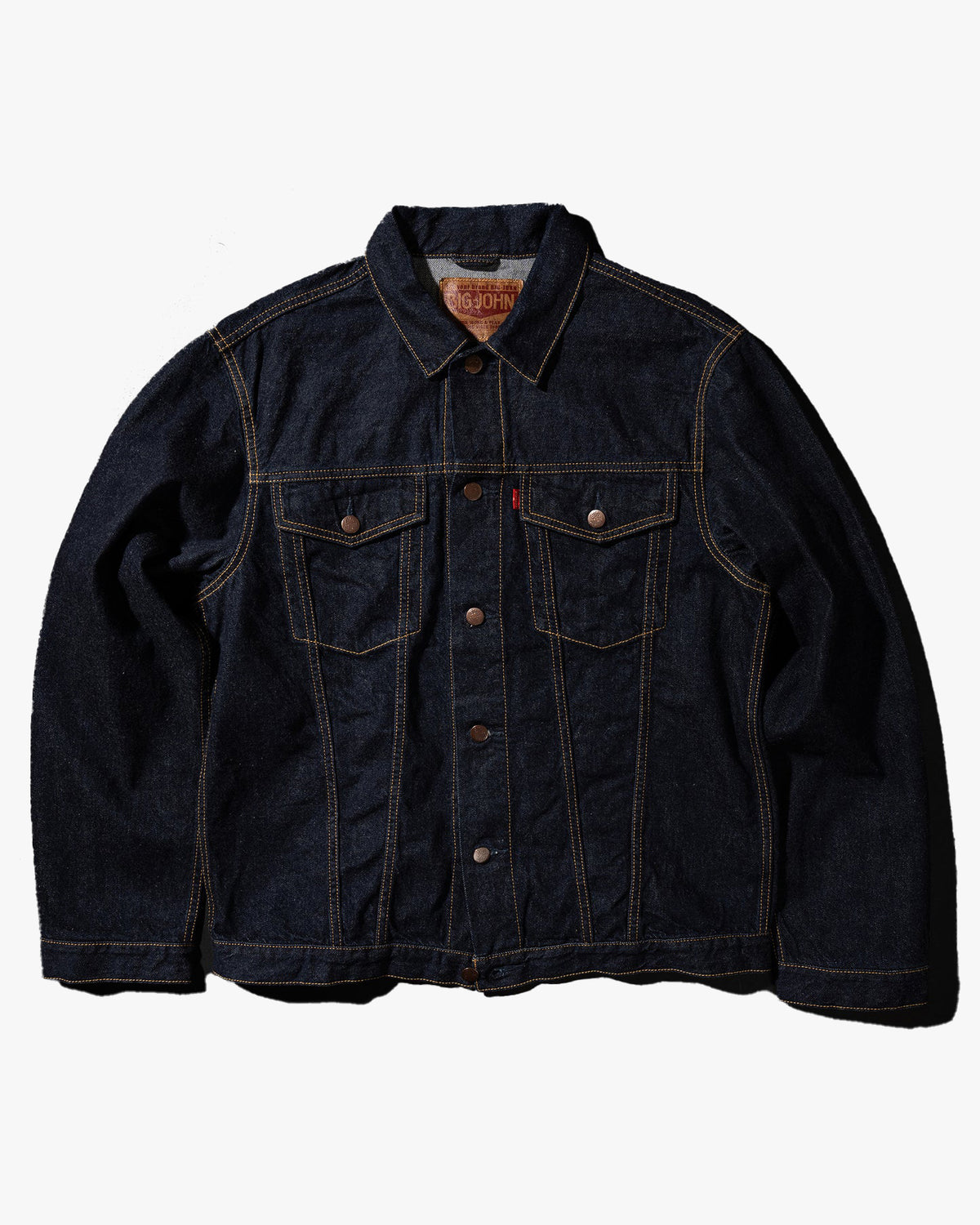 Big John M6010SL Vintage 60's Selvedge Denim Trucker Jacket - Indigo Long Wash | Big John Jackets & Coats | JEANSTORE