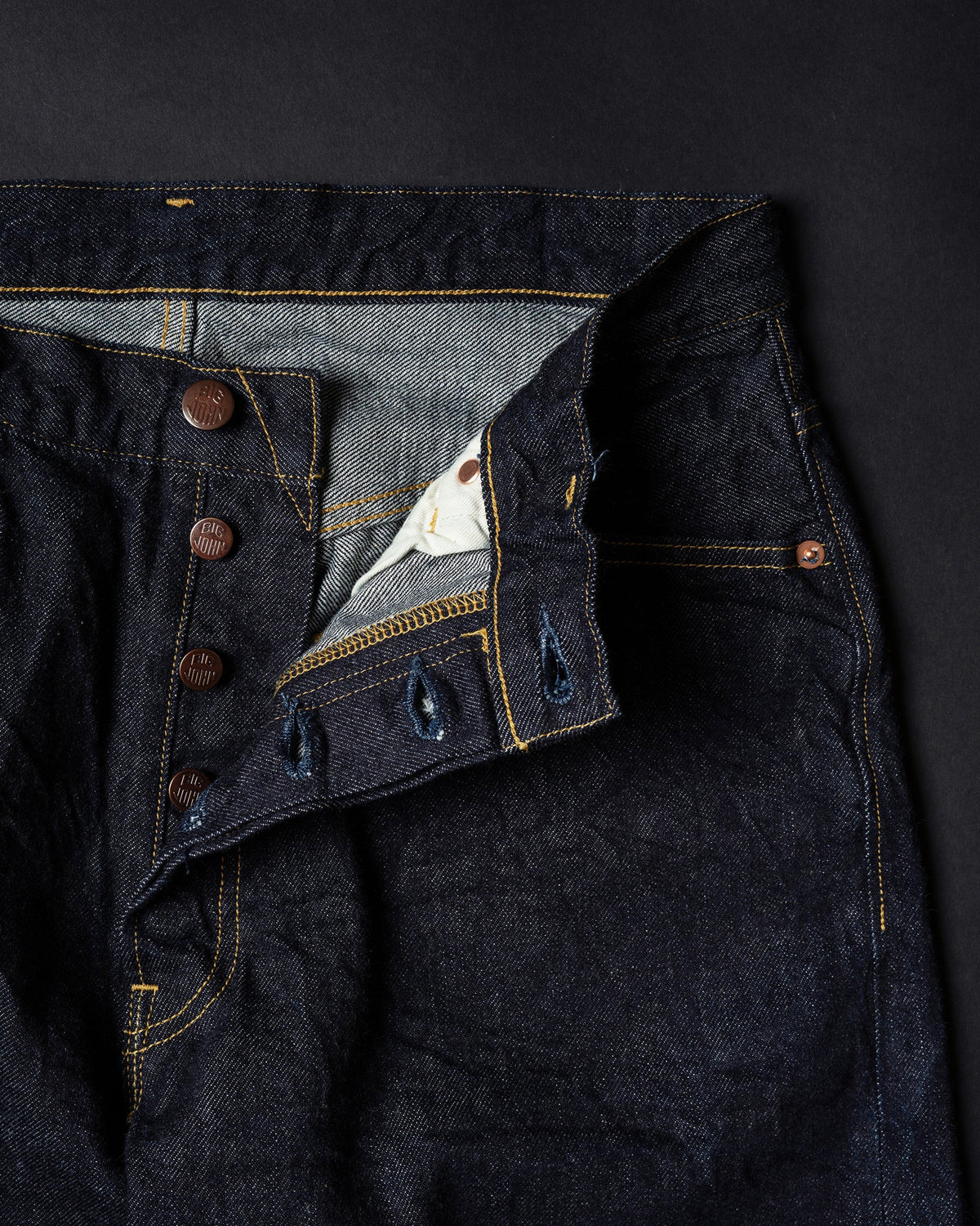 Big John M101SLB Wide Straight Jeans - SL Vintage 12oz Selvedge Denim Onewash