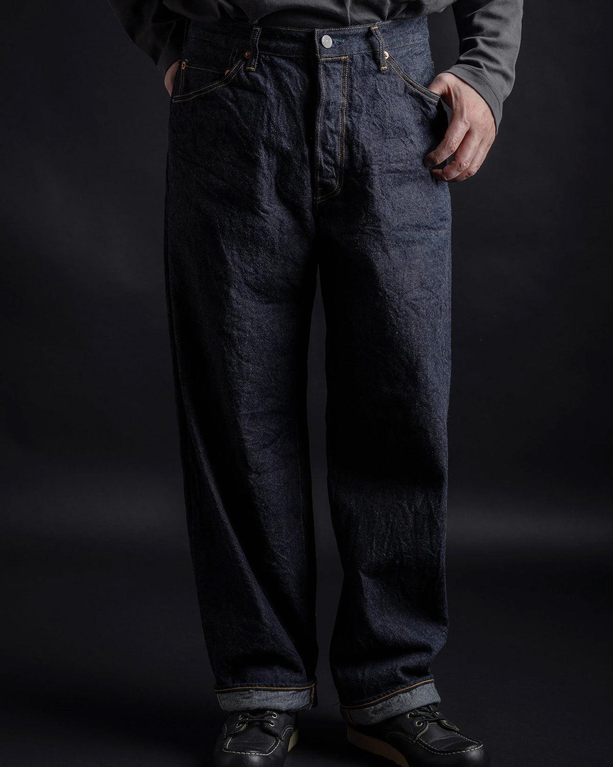 Big John M101SLB Wide Straight Jeans - SL Vintage 12oz Selvedge Denim Onewash