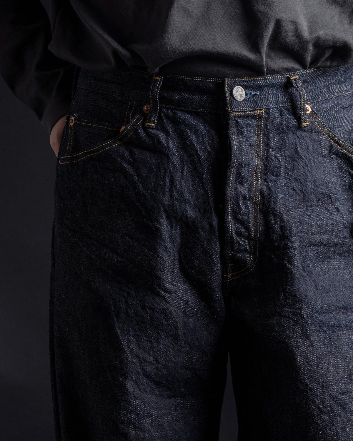 Big John M101SLB Wide Straight Jeans - SL Vintage 12oz Selvedge Denim Onewash