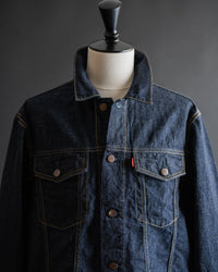Big John M6010SL Vintage 60's Selvedge Denim Trucker Jacket - Indigo Long Wash | Big John Jackets & Coats | JEANSTORE