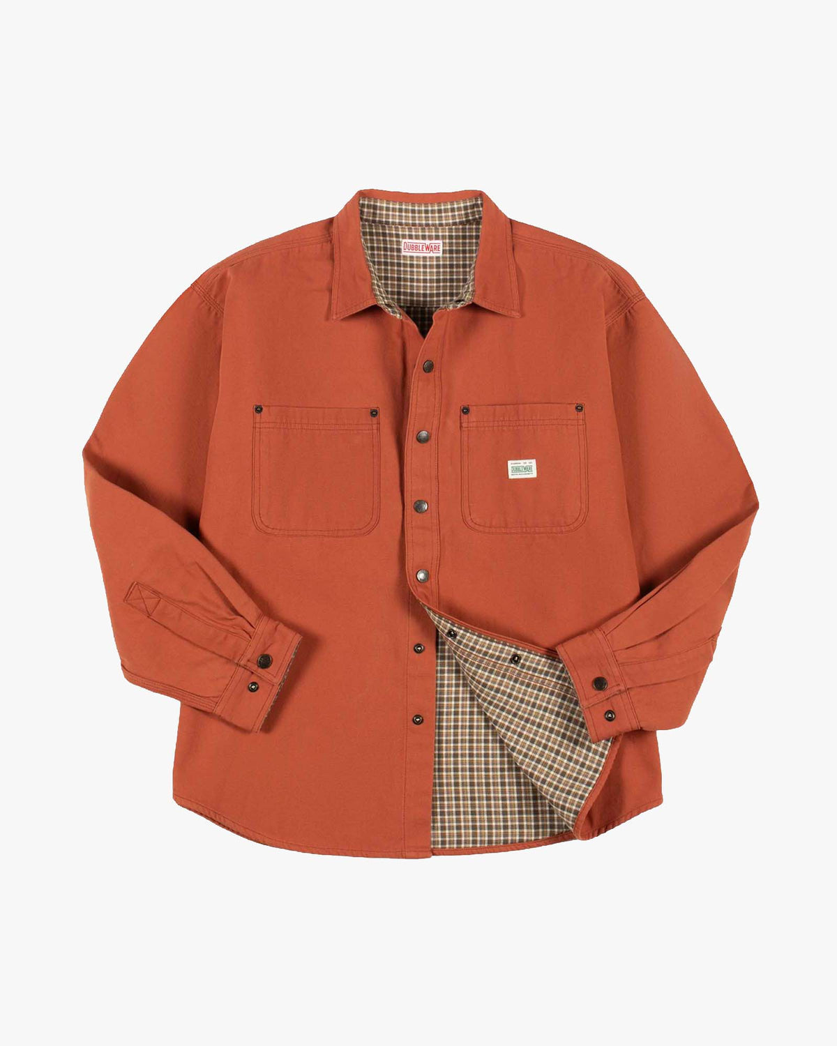 Dubbleware Lined Snap Overshirt - Dusty Brick Canvas
