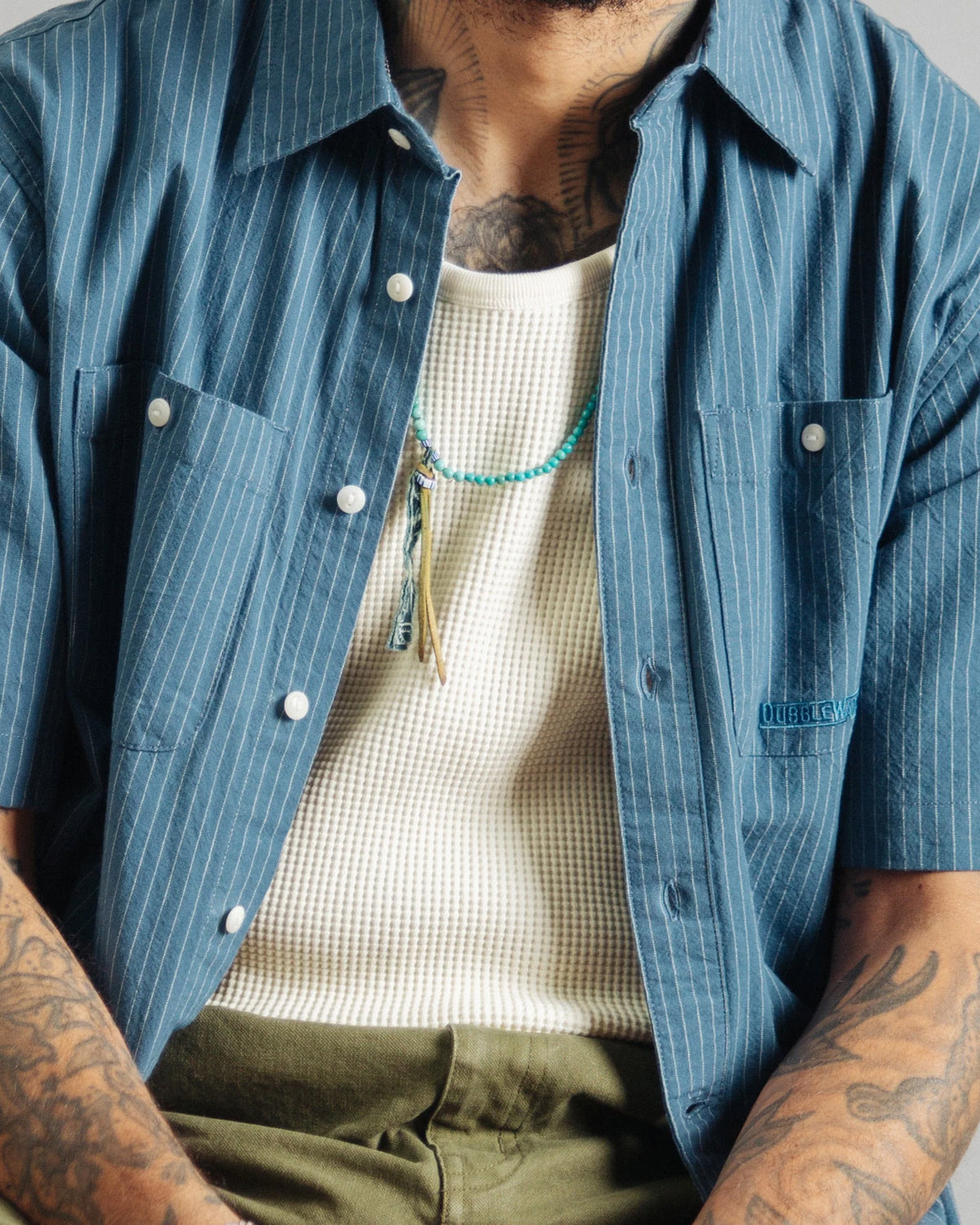Dubbleware S/S Workshirt - Denim Stripe