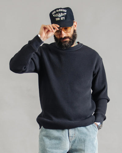 Dubbleware Heavy Waffle Sweatshirt - Dark Navy