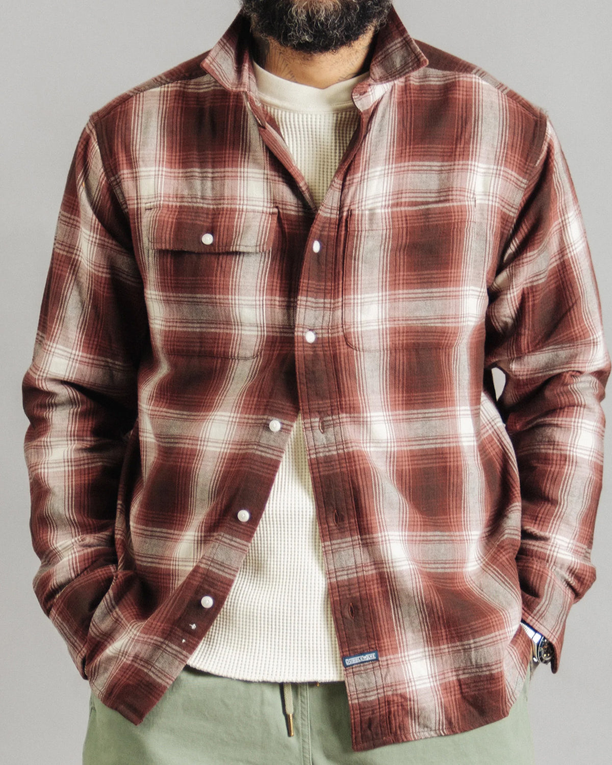 Dubbleware Heritage Check Workshirt - Brown / Maroon Plaid | Dubbleware Shirts | JEANSTORE