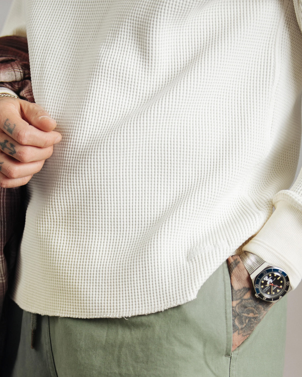 Dubbleware Heavy Waffle Sweatshirt - Marshmallow