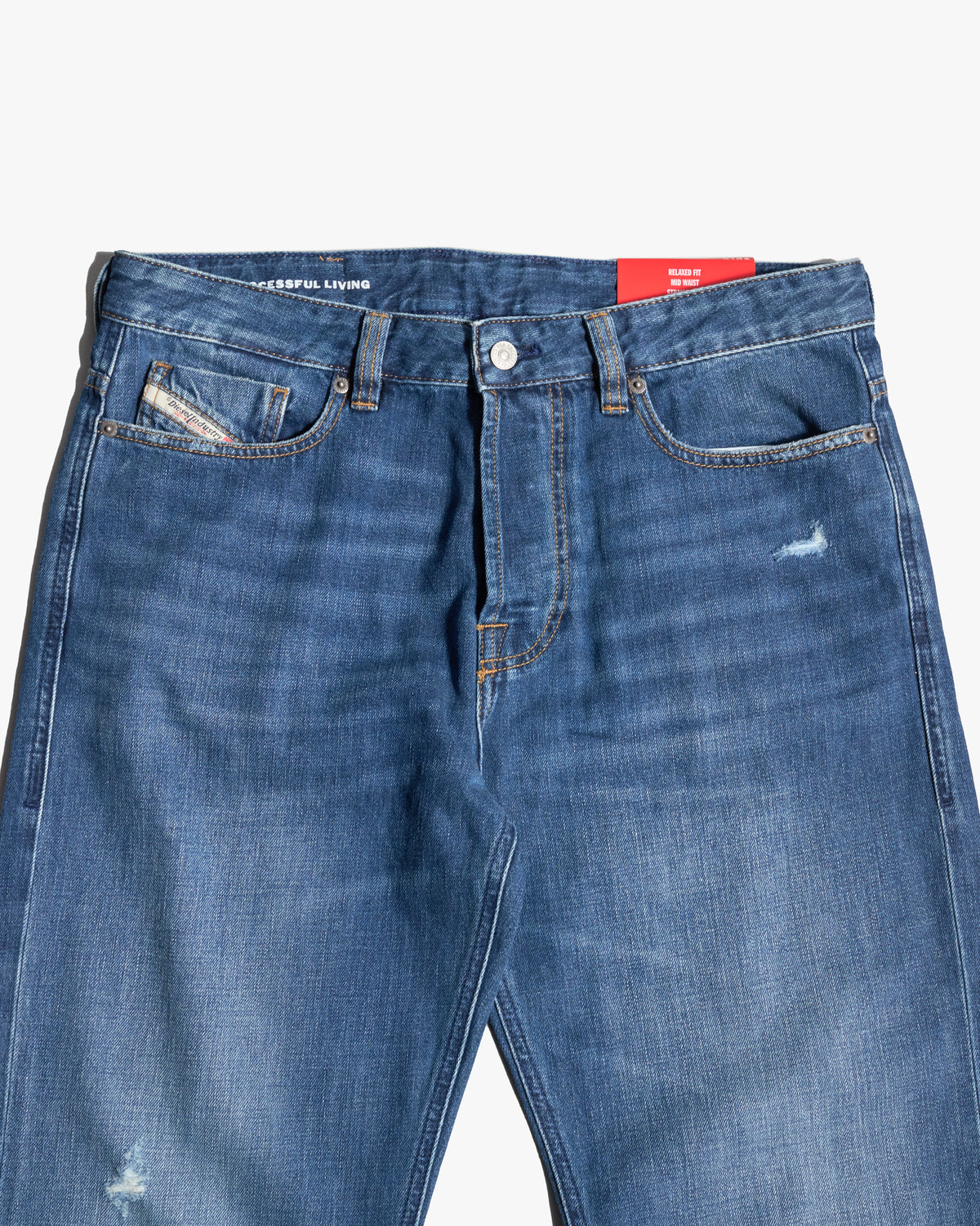 Diesel 1980 D-Eeper Relaxed Fit Mens Jeans - 0HDBE / Mid Blue