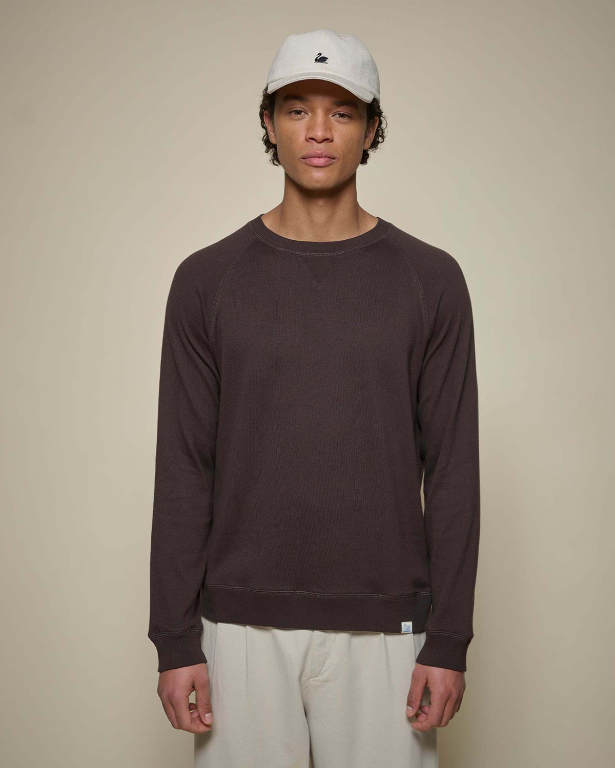 Merz b. Schwanen EASYCREW01 Relaxed Fit Sweatshirt - Espresso | Merz b. Schwanen Sweaters & Knitwear | Jeanstore