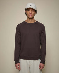 Merz b. Schwanen EASYCREW01 Relaxed Fit Sweatshirt - Espresso | Merz b. Schwanen Sweaters & Knitwear | Jeanstore