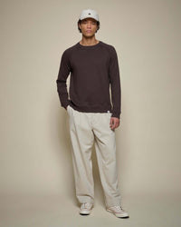Merz b. Schwanen EASYCREW01 Relaxed Fit Sweatshirt - Espresso | Merz b. Schwanen Sweaters & Knitwear | Jeanstore