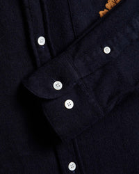 Portuguese Flannel Embroidery Flannel Shirt - Navy