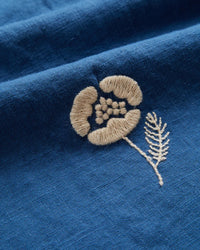 Portuguese Flannel Embroidery Nature Ramie Shirt - Blue | Portuguese Flannel Shirts | JEANSTORE