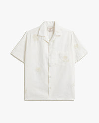Portuguese Flannel Embroidery Nature Ramie Shirt - Ecru