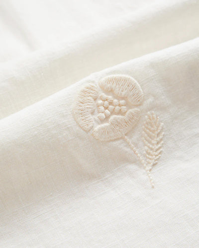 Portuguese Flannel Embroidery Nature Ramie Shirt - Ecru