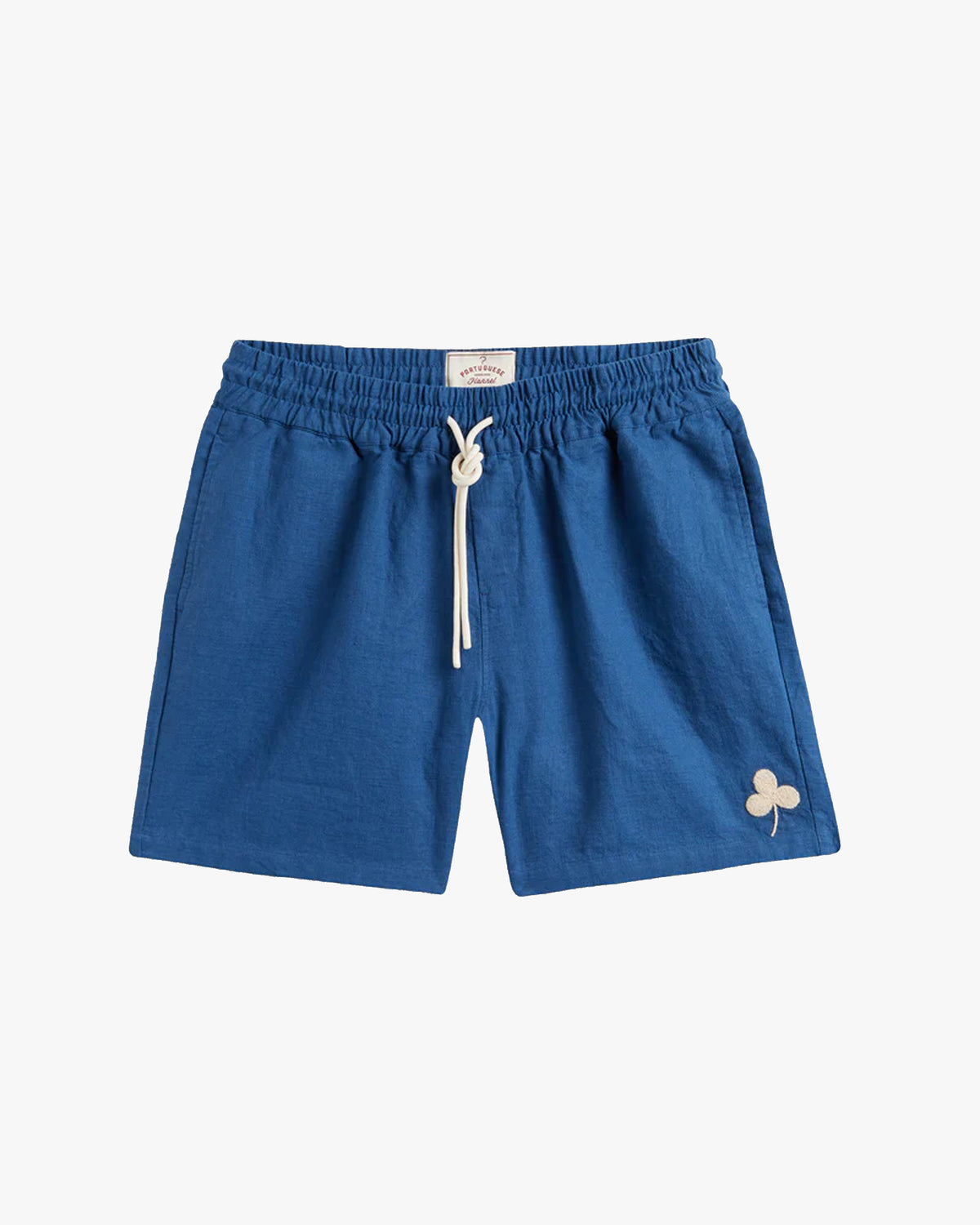 Portuguese Flannel Embroidery Nature Ramie Shorts - Blue