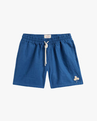 Portuguese Flannel Embroidery Nature Ramie Shorts - Blue