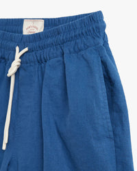 Portuguese Flannel Embroidery Nature Ramie Shorts - Blue
