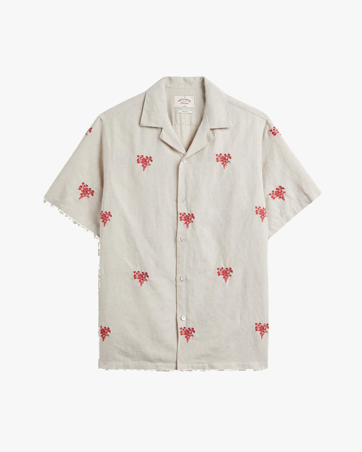 Portuguese Flannel Red Bouquet Shirt - Ecru / Red | Portuguese Flannel Shirts | JEANSTORE