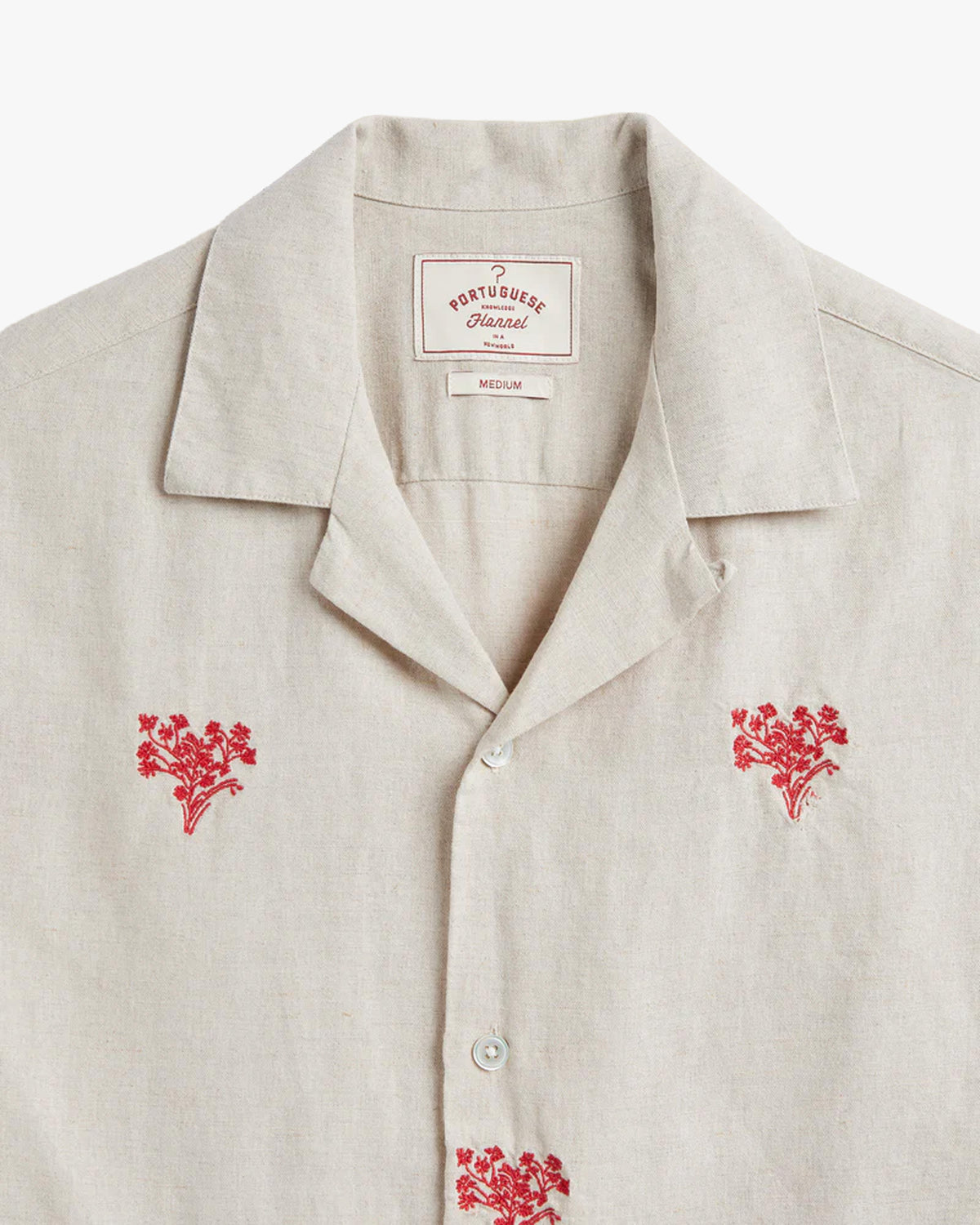 Portuguese Flannel Red Bouquet Shirt - Ecru / Red | Portuguese Flannel Shirts | JEANSTORE
