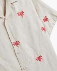 Portuguese Flannel Red Bouquet Shirt - Ecru / Red | Portuguese Flannel Shirts | JEANSTORE