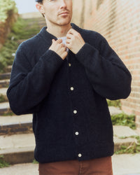 Edwin Gemini Cardigan - Navy Garment Washed