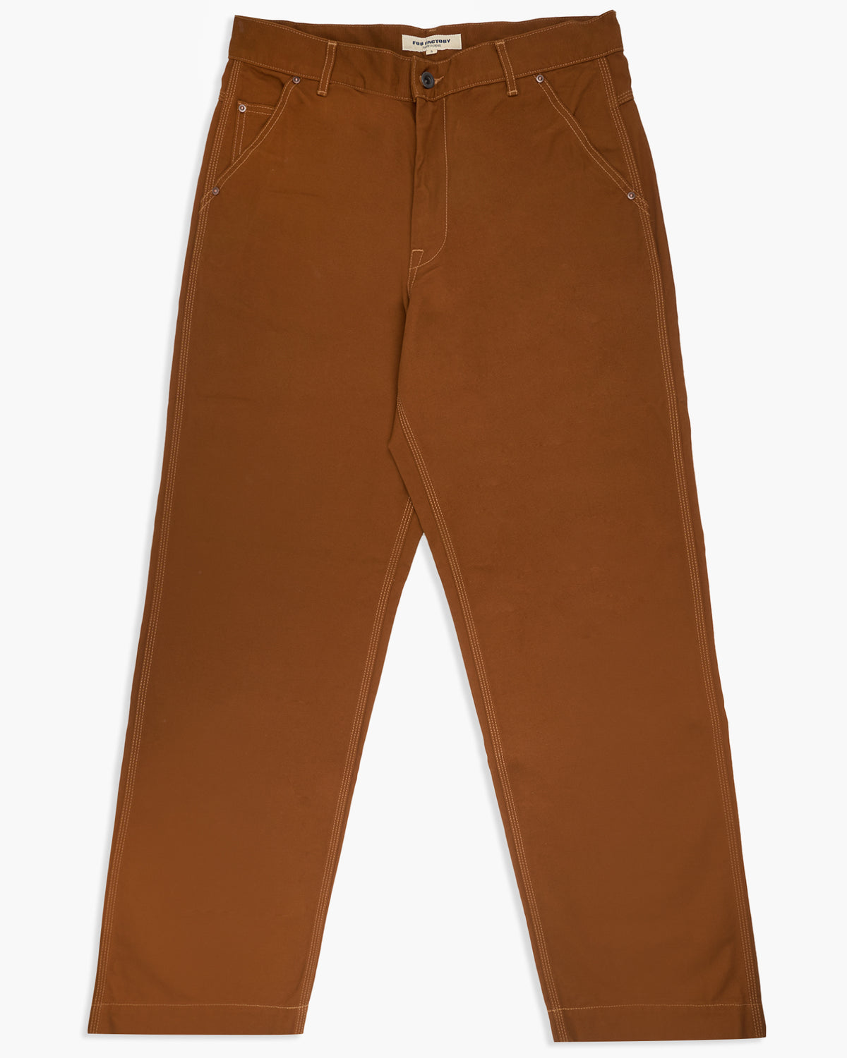 FOB Factory F0530 11oz Cotton Duck Relaxed Fit Work Pants - Brown | FOB Factory Chinos & Non-Denim Pants | JEANSTORE