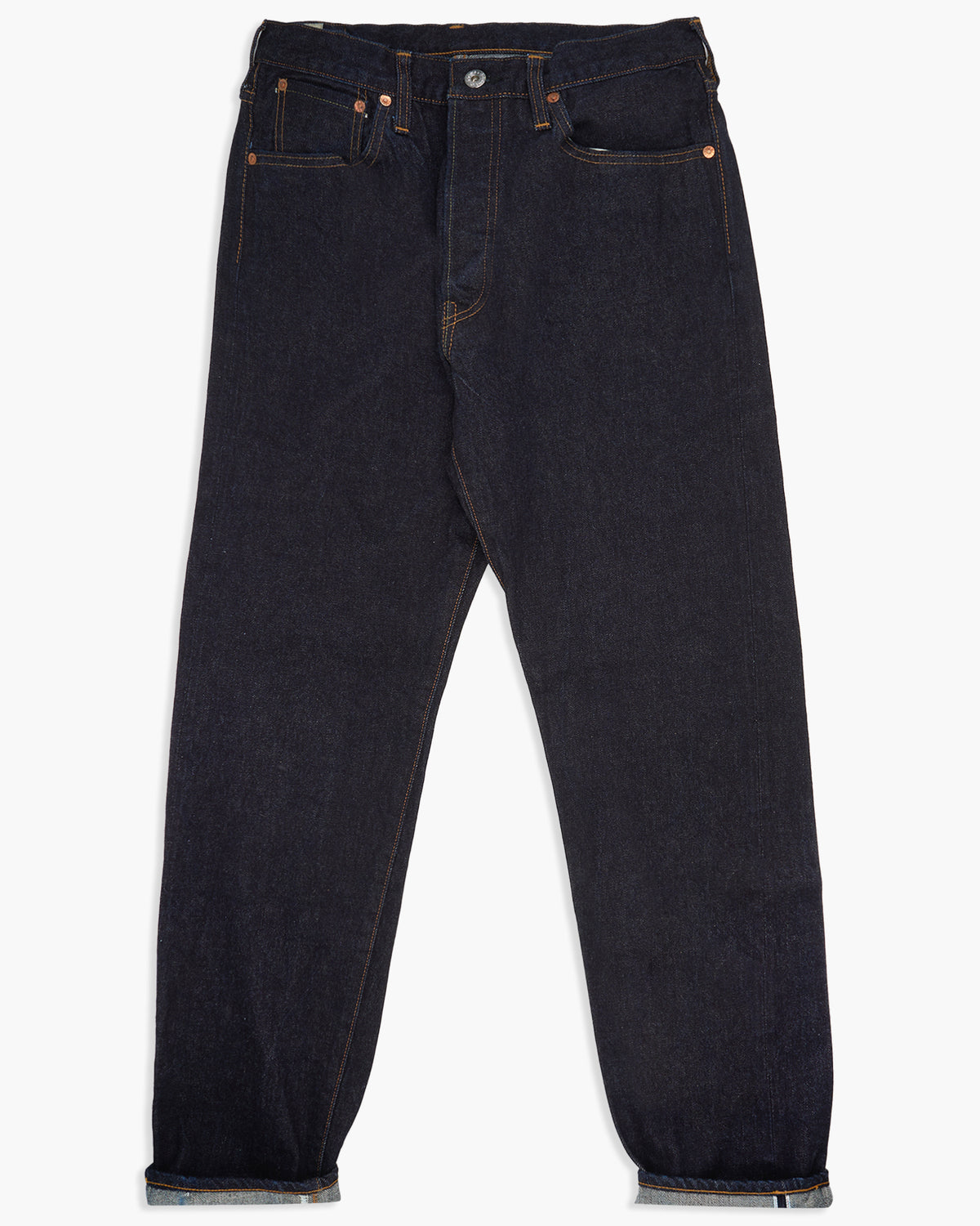 FOB Factory F165 14.75oz Supima Selvedge XX Garage Denim Relaxed Tapered Mens Jeans - Onewash | FOB Factory Jeans | JEANSTORE