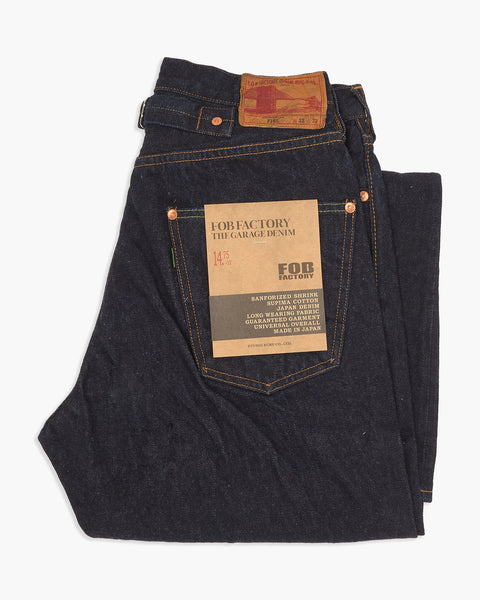 FOB Factory F165 14.75oz Supima Selvedge XX Garage Denim Relaxed Taper