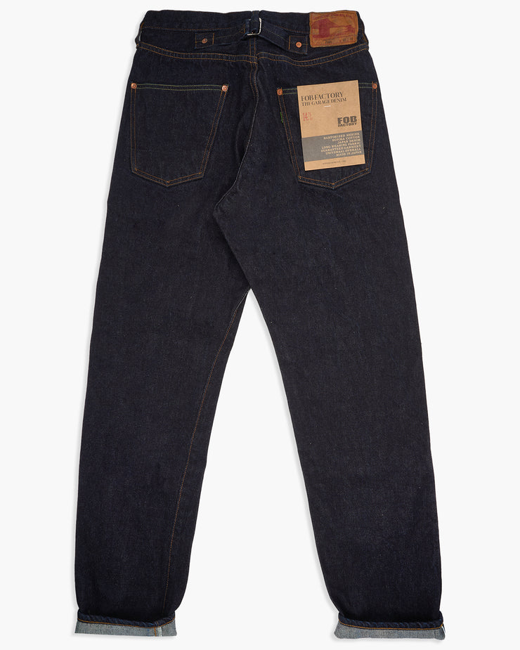 FOB Factory F165 14.75oz Supima Selvedge XX Garage Denim Relaxed Tapered Mens Jeans - Onewash