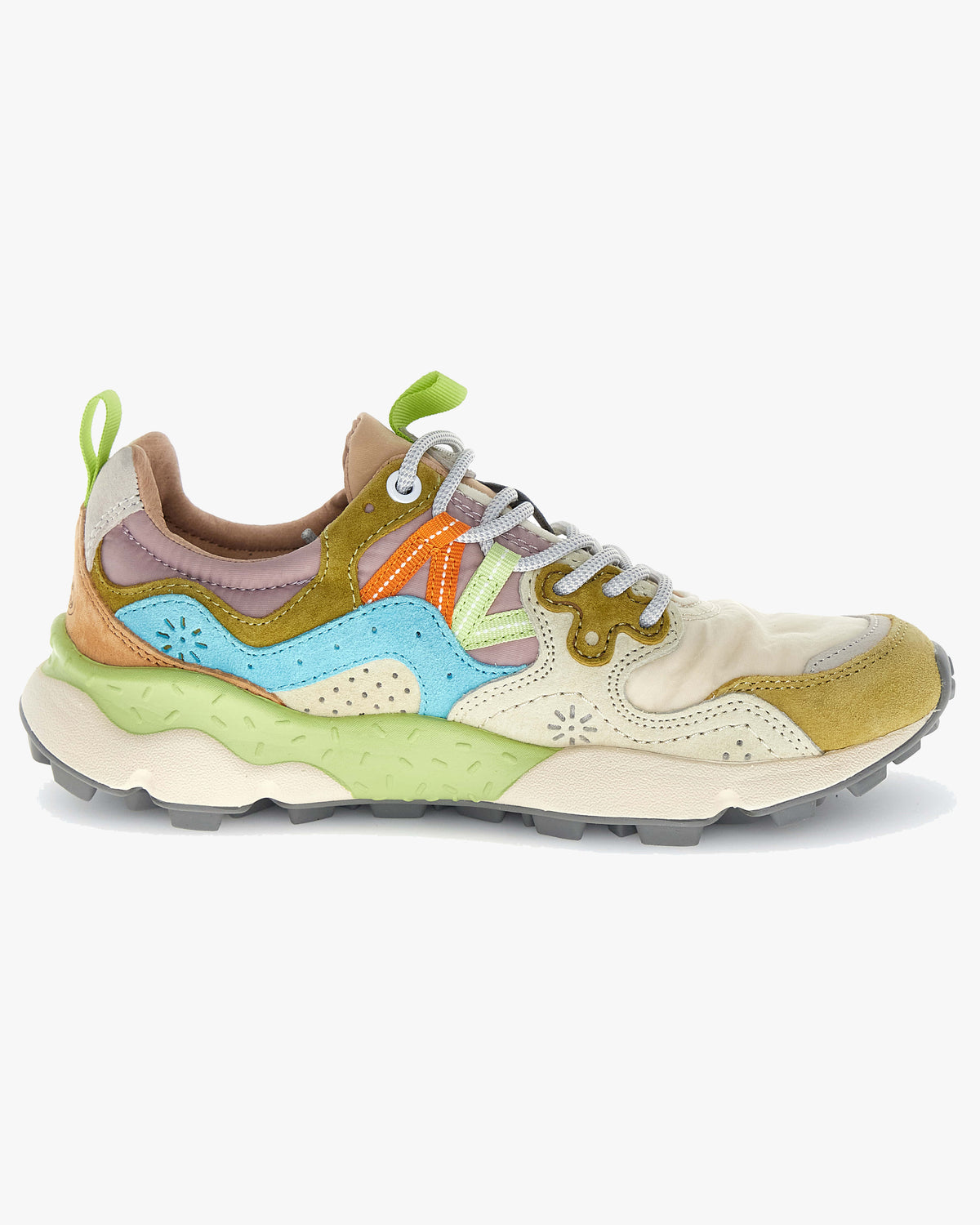 Flower Mountain Womens Yamano 3 Suede & Nylon - Cream / Milk / Light Blue | Flower Mountain Trainers | JEANSTORE
