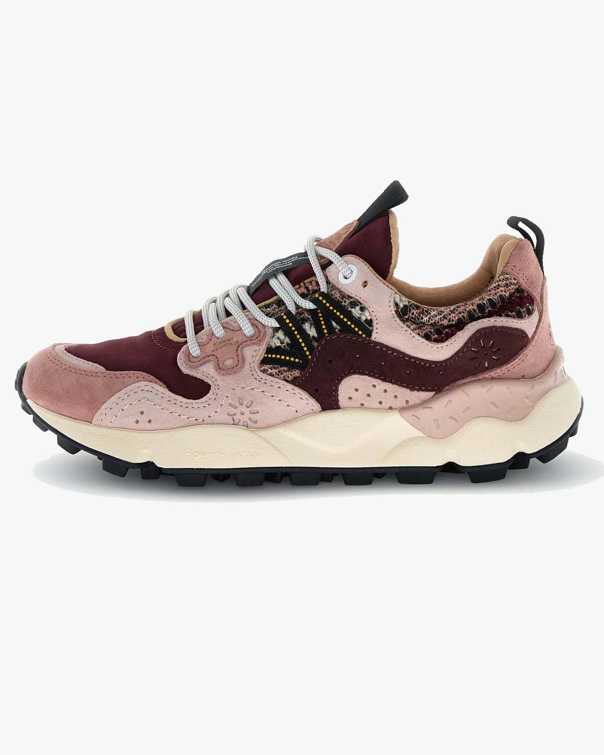 Flower Mountain Womens Yamano 3 Suede & Wool Knit - Purple / Pink / Brown