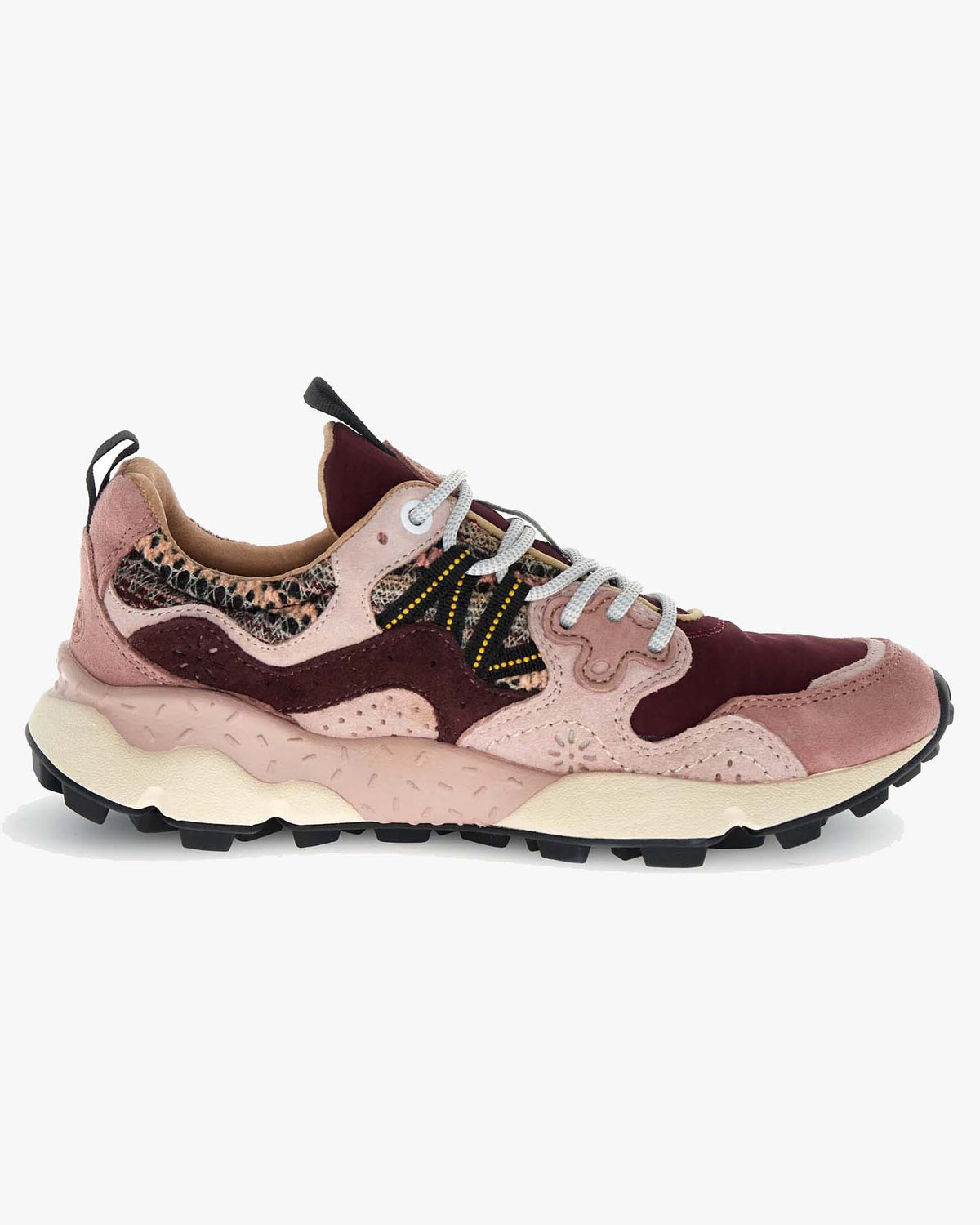 Flower Mountain Womens Yamano 3 Suede & Wool Knit - Purple / Pink / Brown