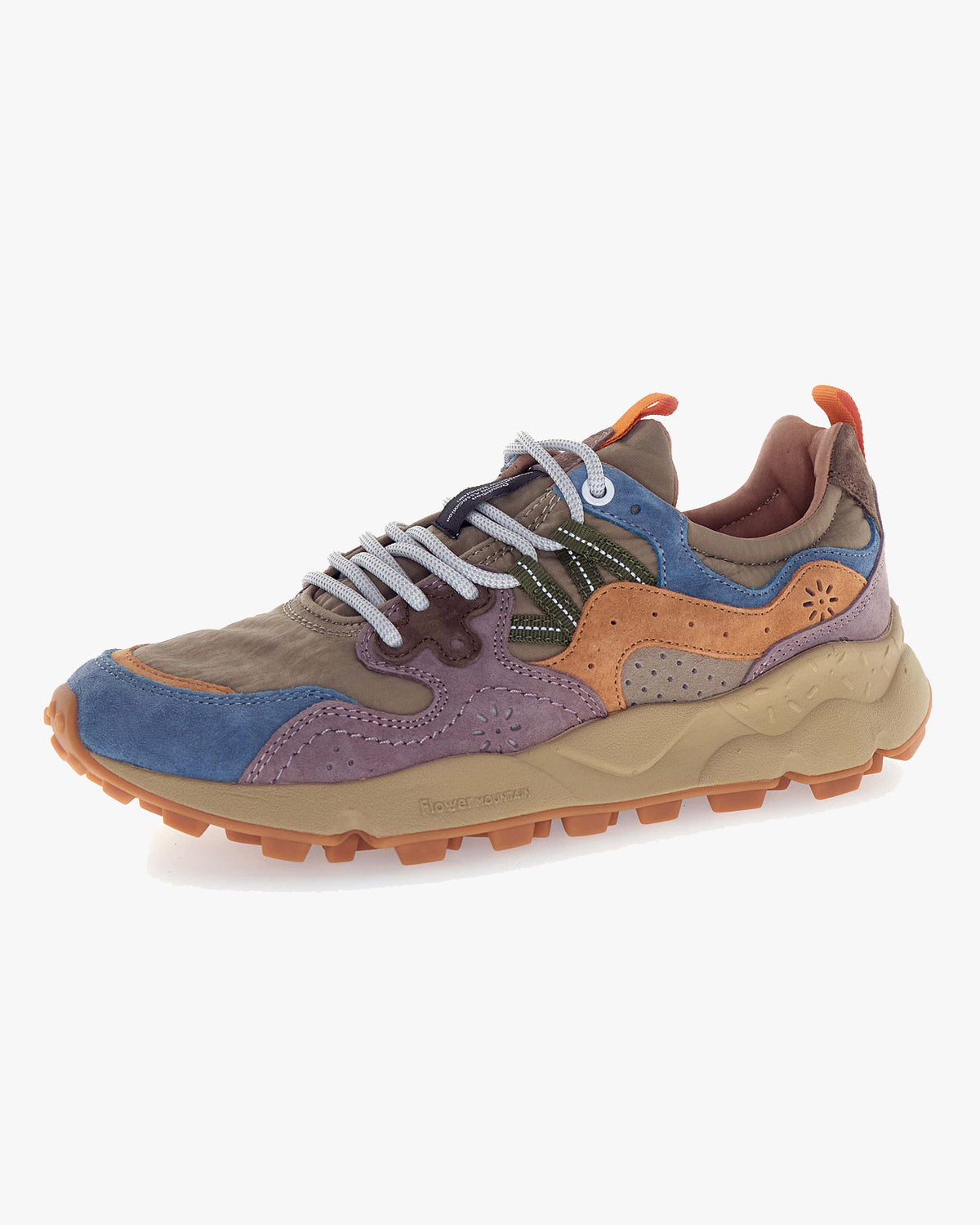 Flower Mountain Yamano 3 Suede & Nylon - Petrol / Grey / Light Papaya | Flower Mountain Trainers | JEANSTORE
