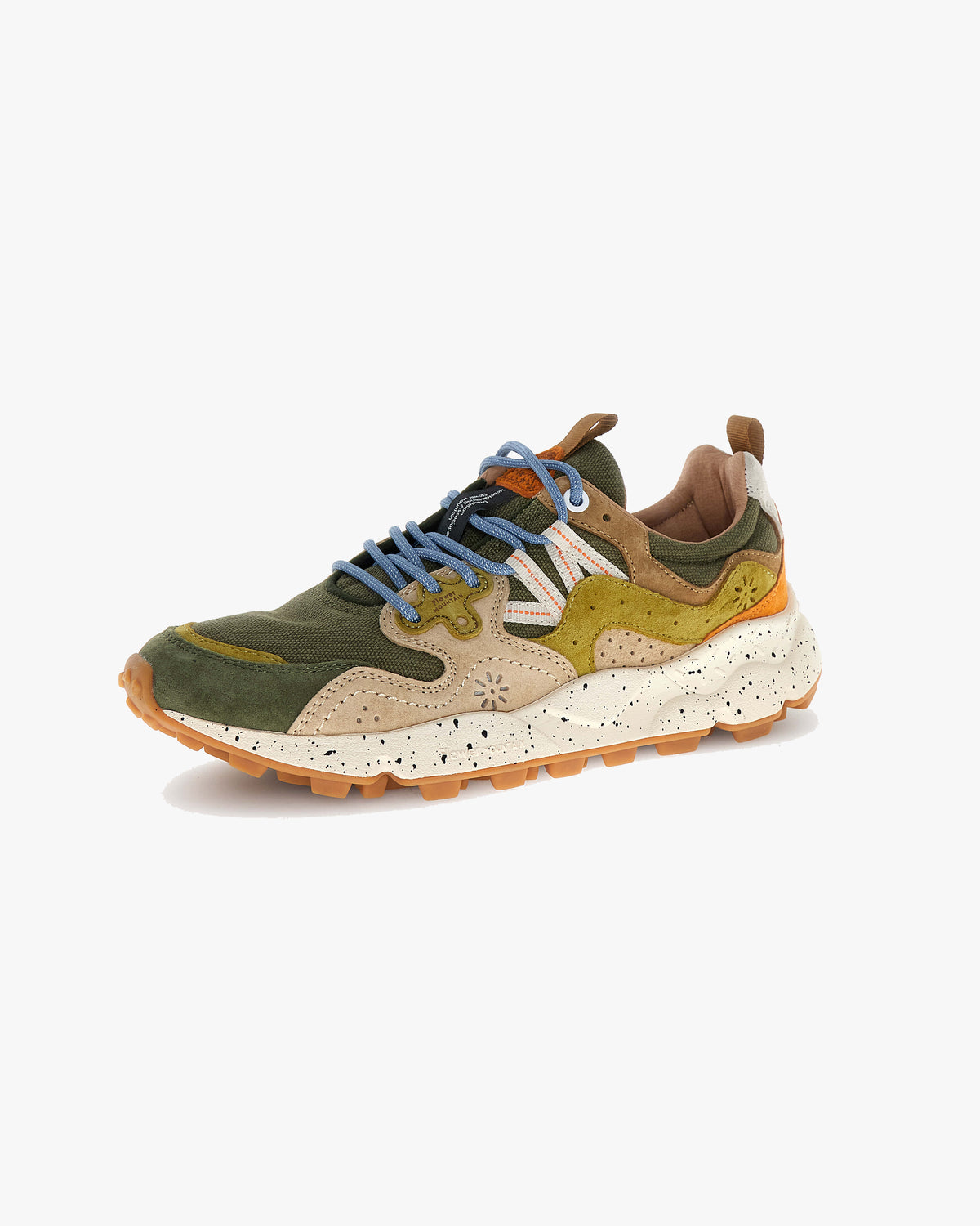 Flower Mountain Yamano 3 Suede & Canvas - Military / Taupe | Flower Mountain Trainers | JEANSTORE