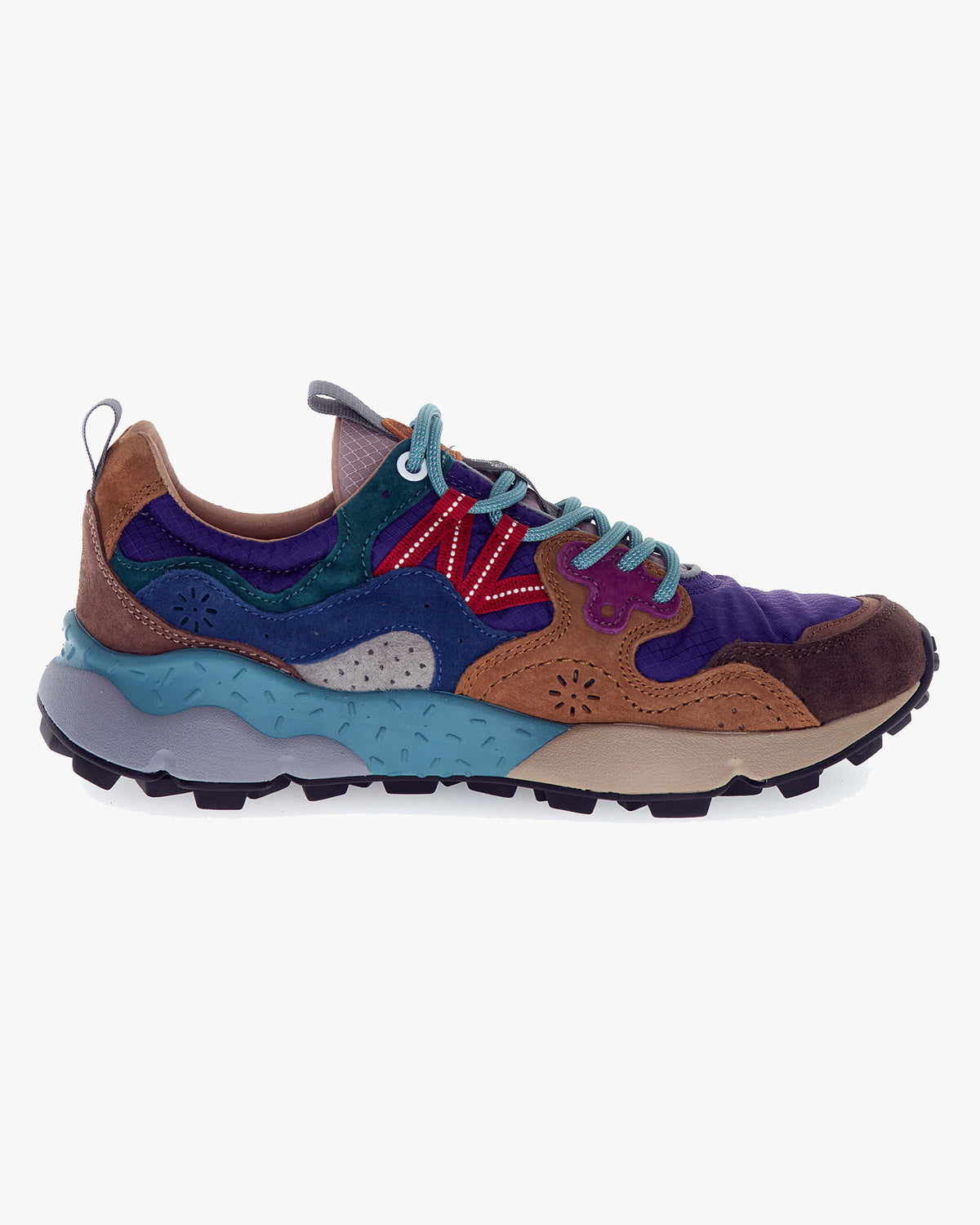 Flower Mountain Yamano 3 Suede & Nylon Squared - Anthracite / Mud / Deep Blue | Flower Mountain Trainers | JEANSTORE