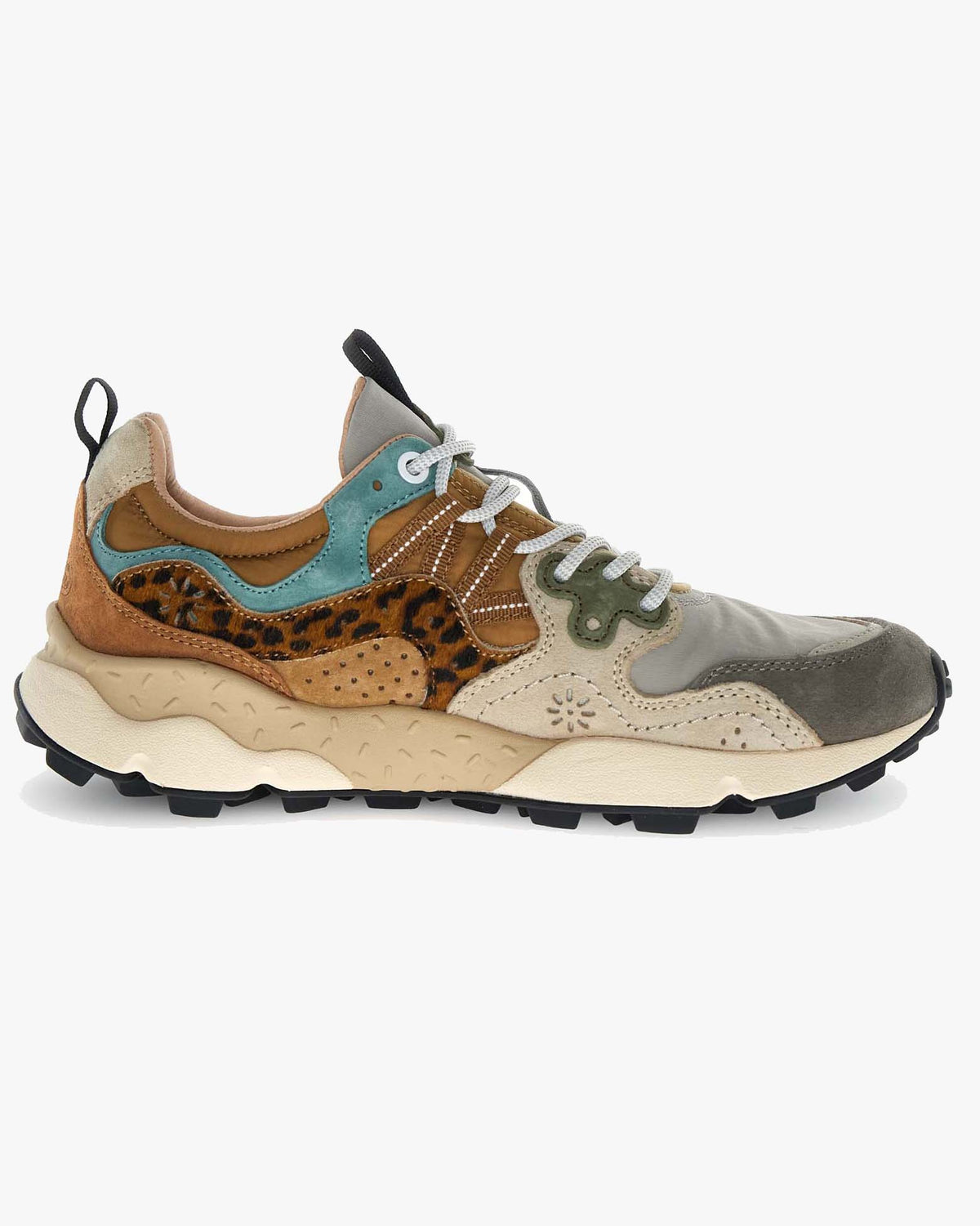 Flower Mountain Womens Yamano 3 Suede & Pony Hair - Taupe / Beige / Copper