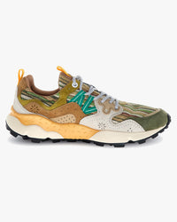 Flower Mountain Yamano 3 Suede & Cotton Striped - Military / Brown / Cream