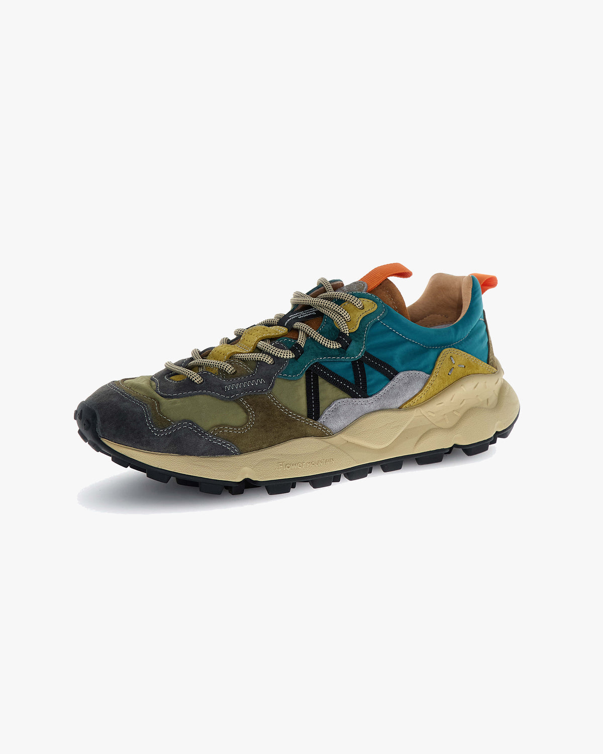 Flower Mountain Lenzan Suede & Nylon - Anthracite / Military / Petrol | Flower Mountain Trainers | JEANSTORE