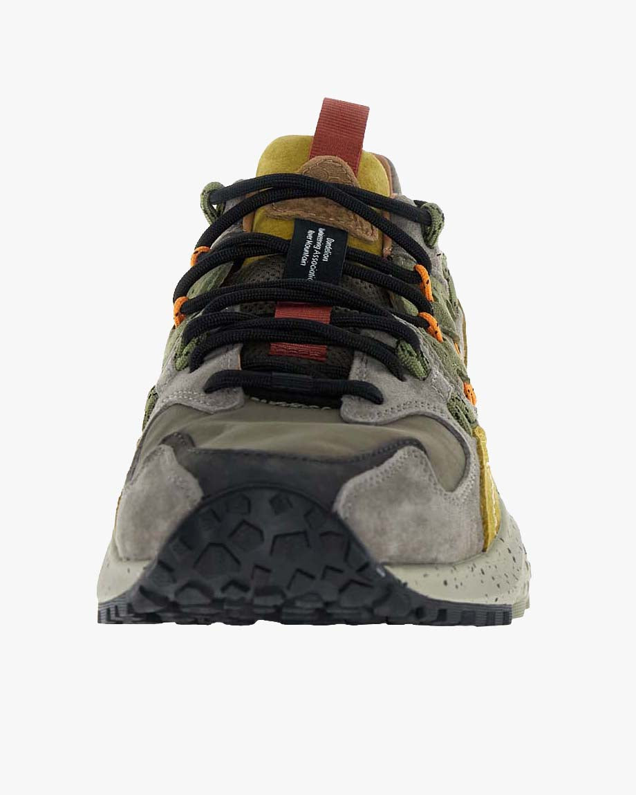 Flower Mountain Yamabushi Suede & Nylon Ripstop - Mud / Dark Brown / Acid