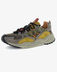 Flower Mountain Yamabushi Suede & Nylon Ripstop - Mud / Dark Brown / Acid