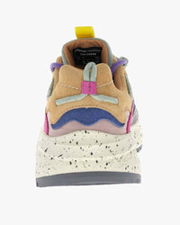 Flower Mountain Womens Yamabushi Suede & Nylon Ripstop - Anthracite / Green / Purple