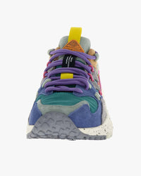 Flower Mountain Womens Yamabushi Suede & Nylon Ripstop - Anthracite / Green / Purple
