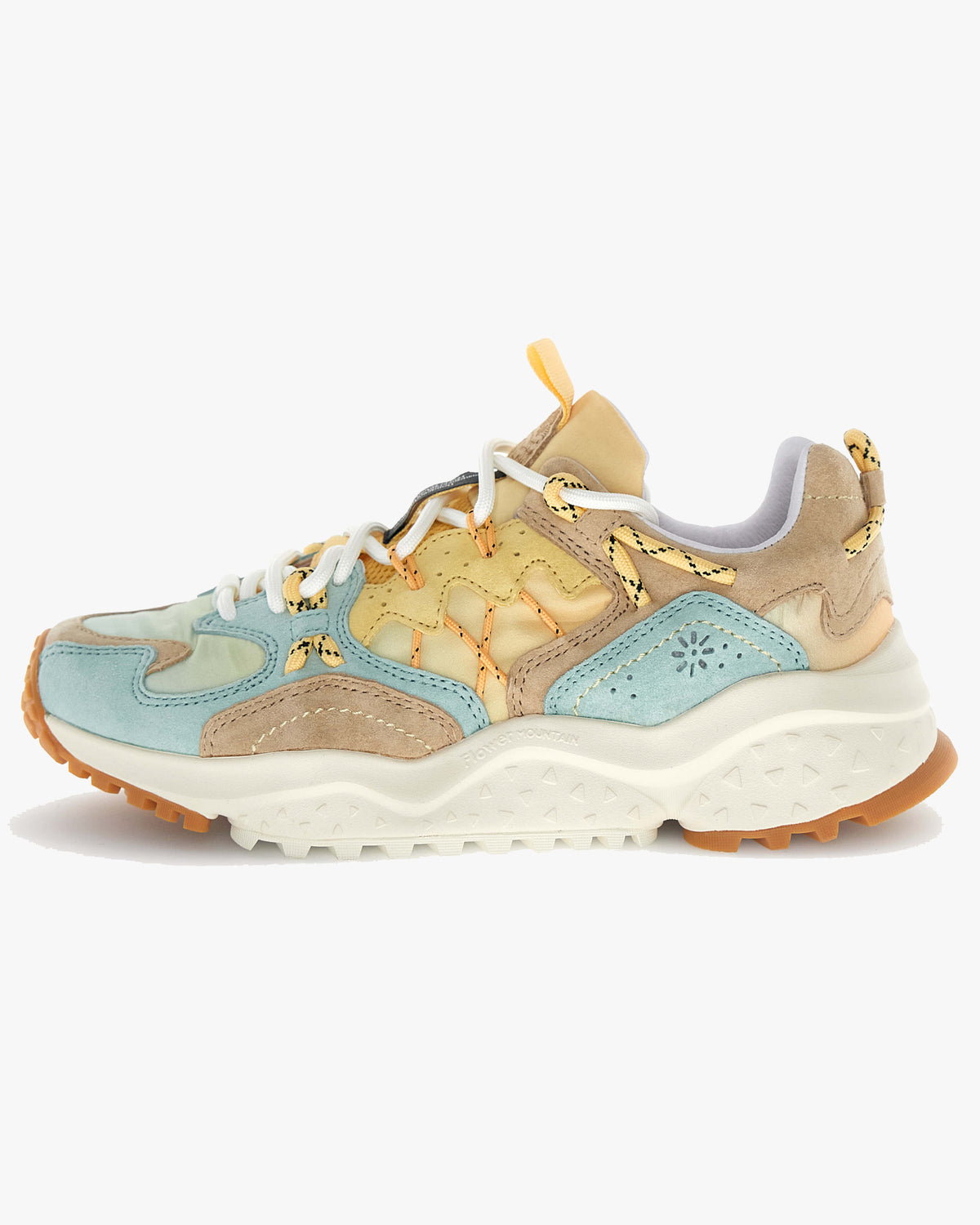 Flower Mountain Womens Yamabushi Suede & Nylon Ripstop - Mentos / Sand / Pale Yellow