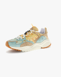 Flower Mountain Womens Yamabushi Suede & Nylon Ripstop - Mentos / Sand / Pale Yellow