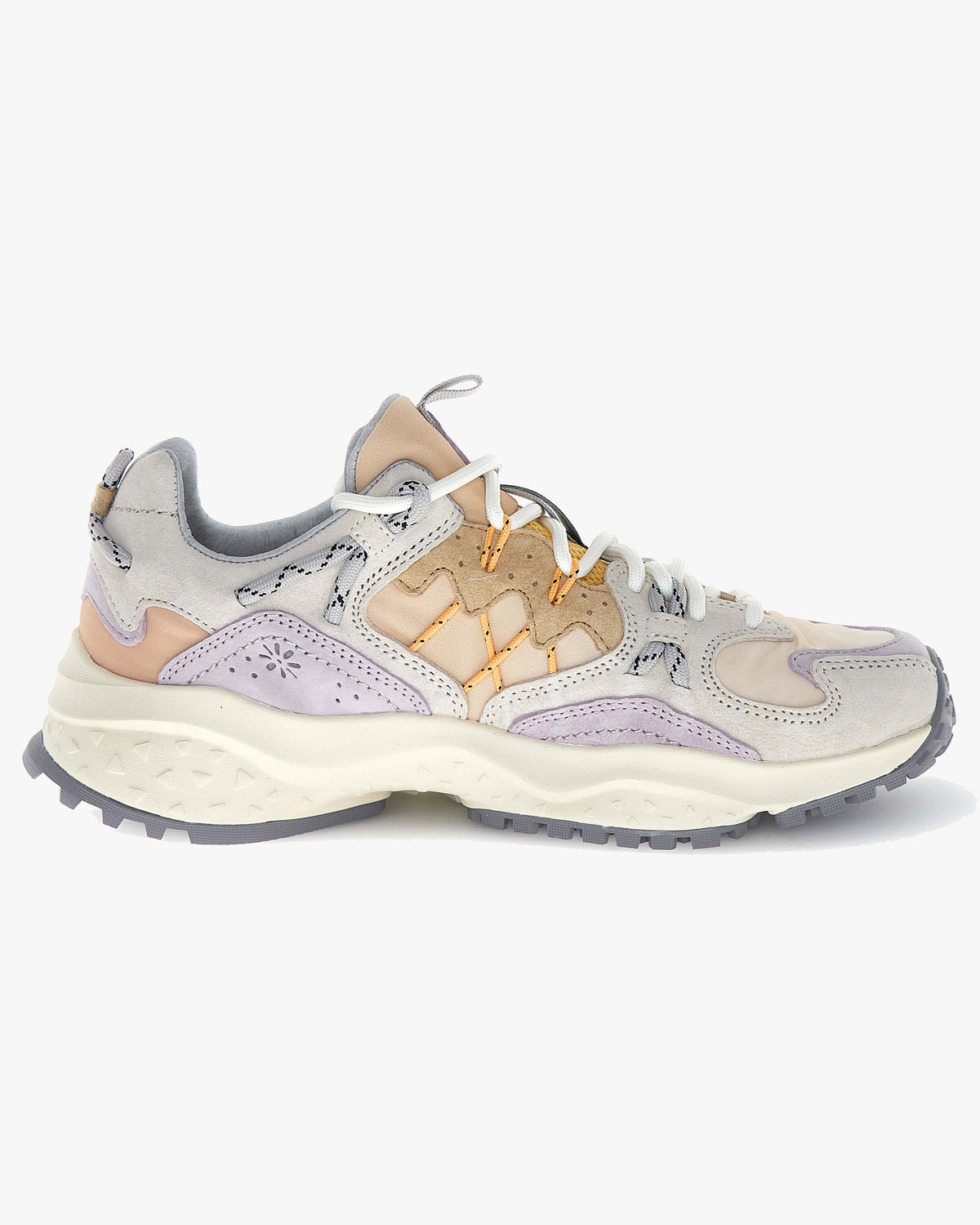 Flower Mountain Womens Yamabushi Suede & Nylon Ripstop - Off White / Pale Lilac