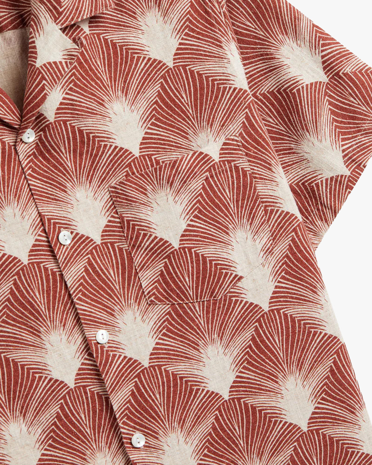 Portuguese Flannel Feathers Shirt - Red / Ecru